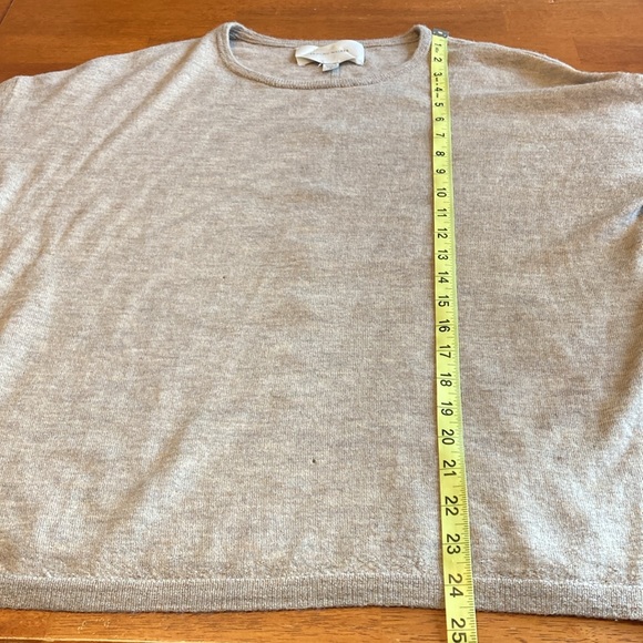 Brochu Walker Womens Size S Cashmere Sweater Camel Pullover Crewneck Back Stripe - Picture 12 of 13